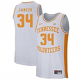 Tennessee Volunteers 34 Brock Jancek White College Basketball Jersey Dzhi